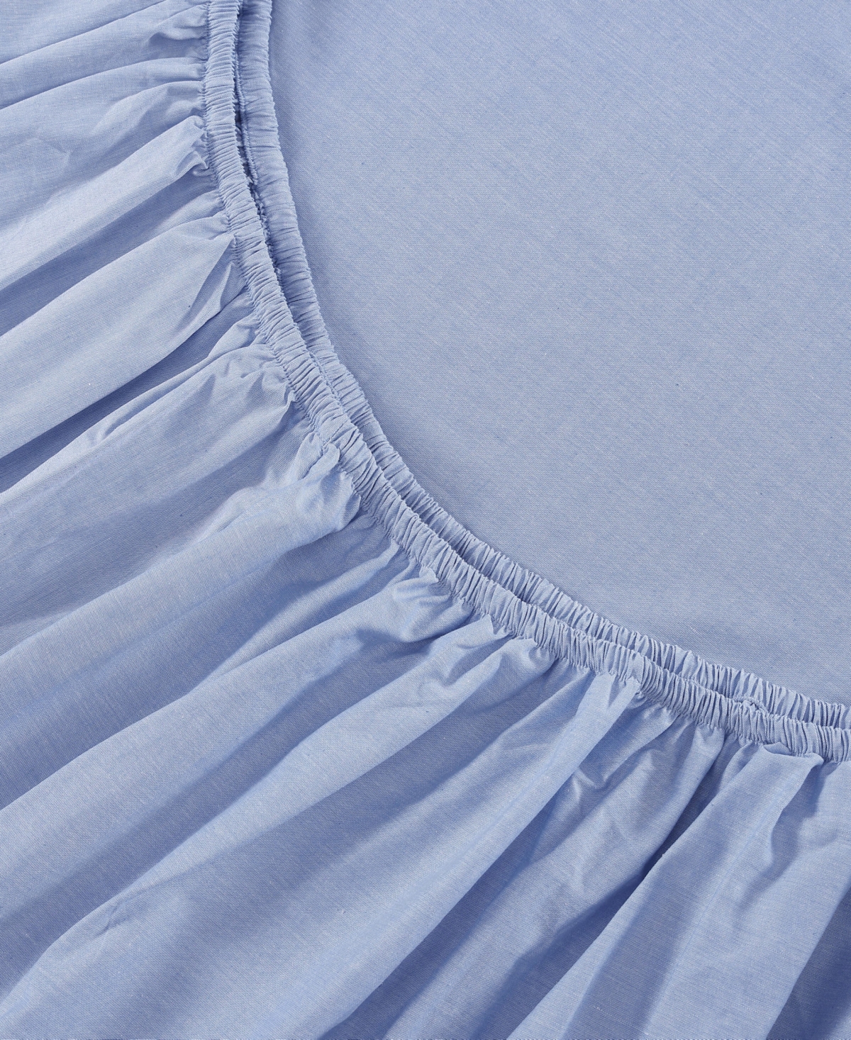 Tommy Hilfiger Solid 144-thread Count Cotton Chambray Washed 3-pc. Sheet Set, Twin In Blue
