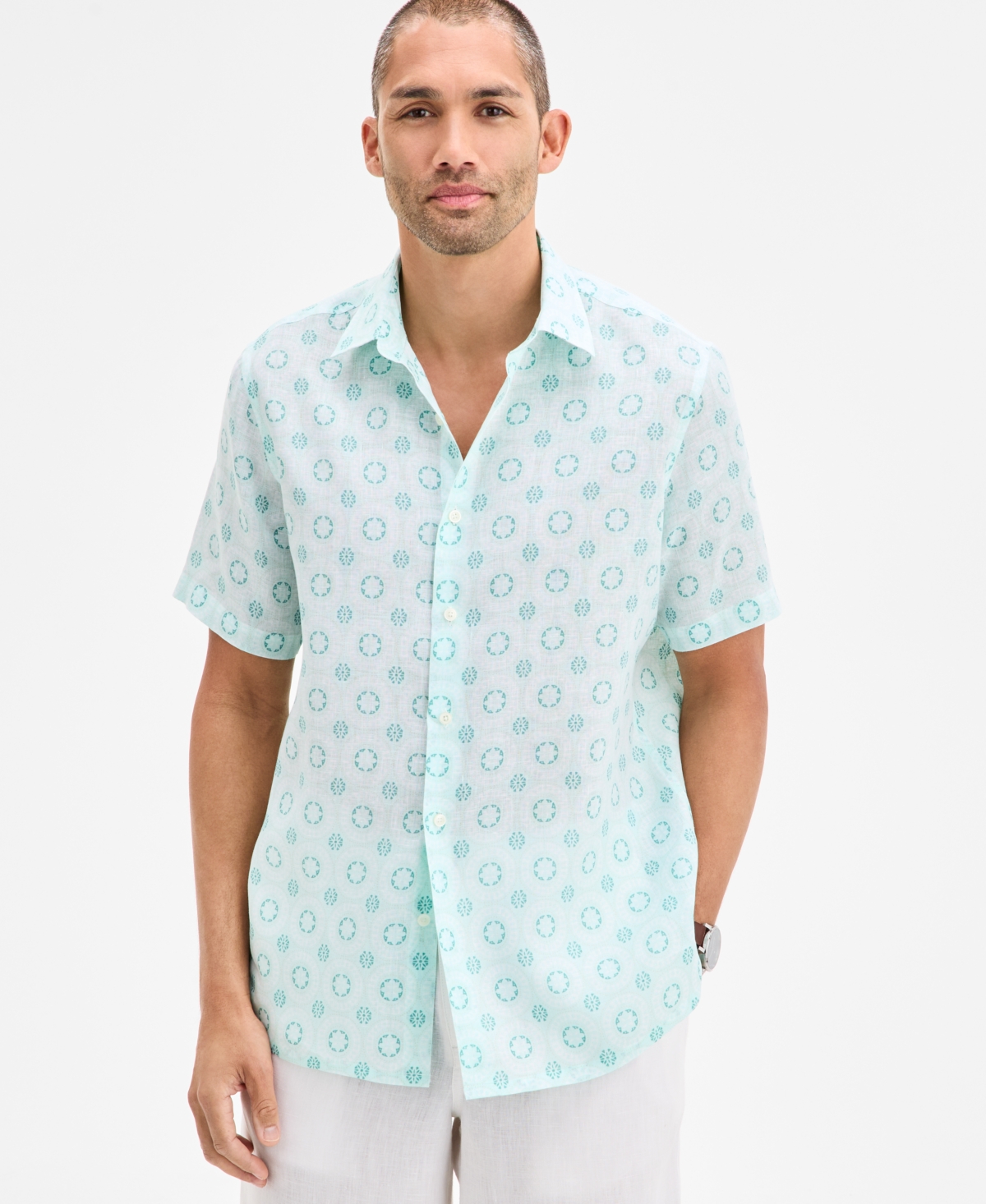 Club Room Men's Marks Medallion Shirt, Exclusively At Macy's