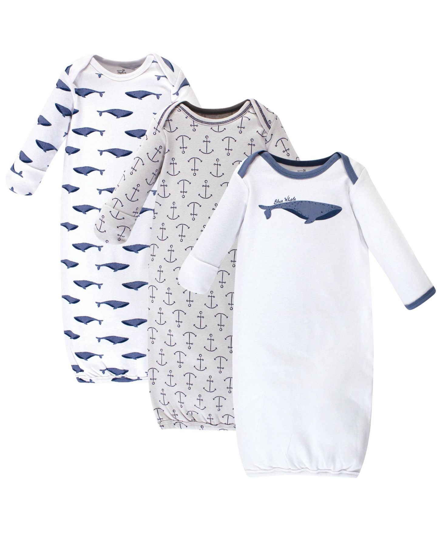 Платья Touched by Nature Soft Natural Cotton Sleep Gowns для мальчиков-малышей, цвет: Синий — фото 1