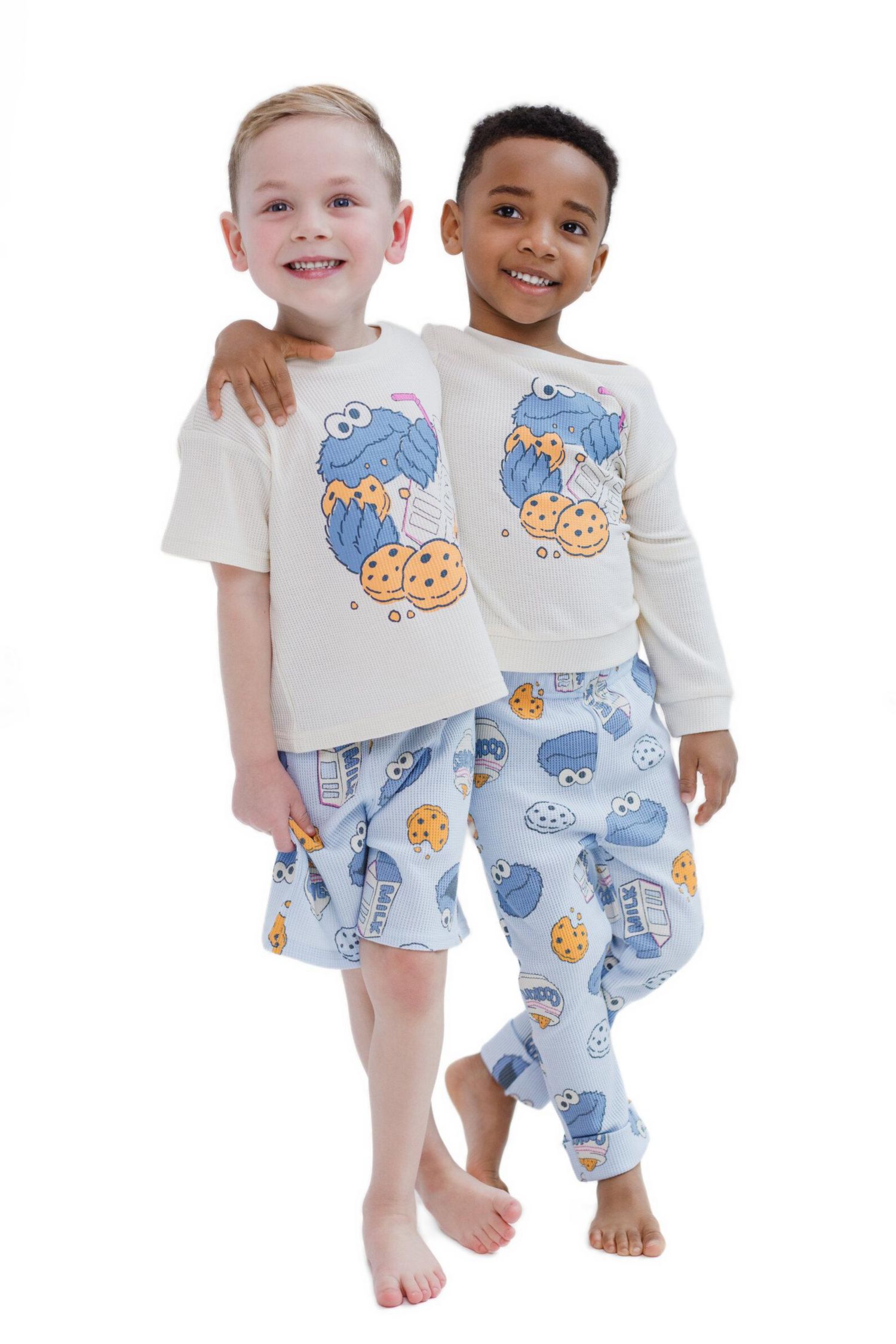 Little Boys Cookie Monster T-Shirt and Waffle Shorts Set