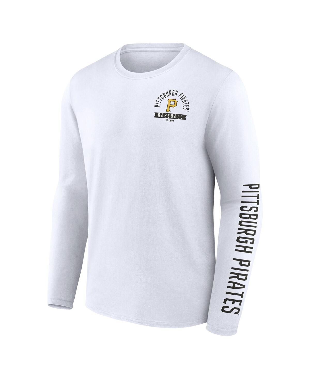 Fanatics Men's White Pittsburgh Pirates Press Box Long Sleeve T-shirt In White
