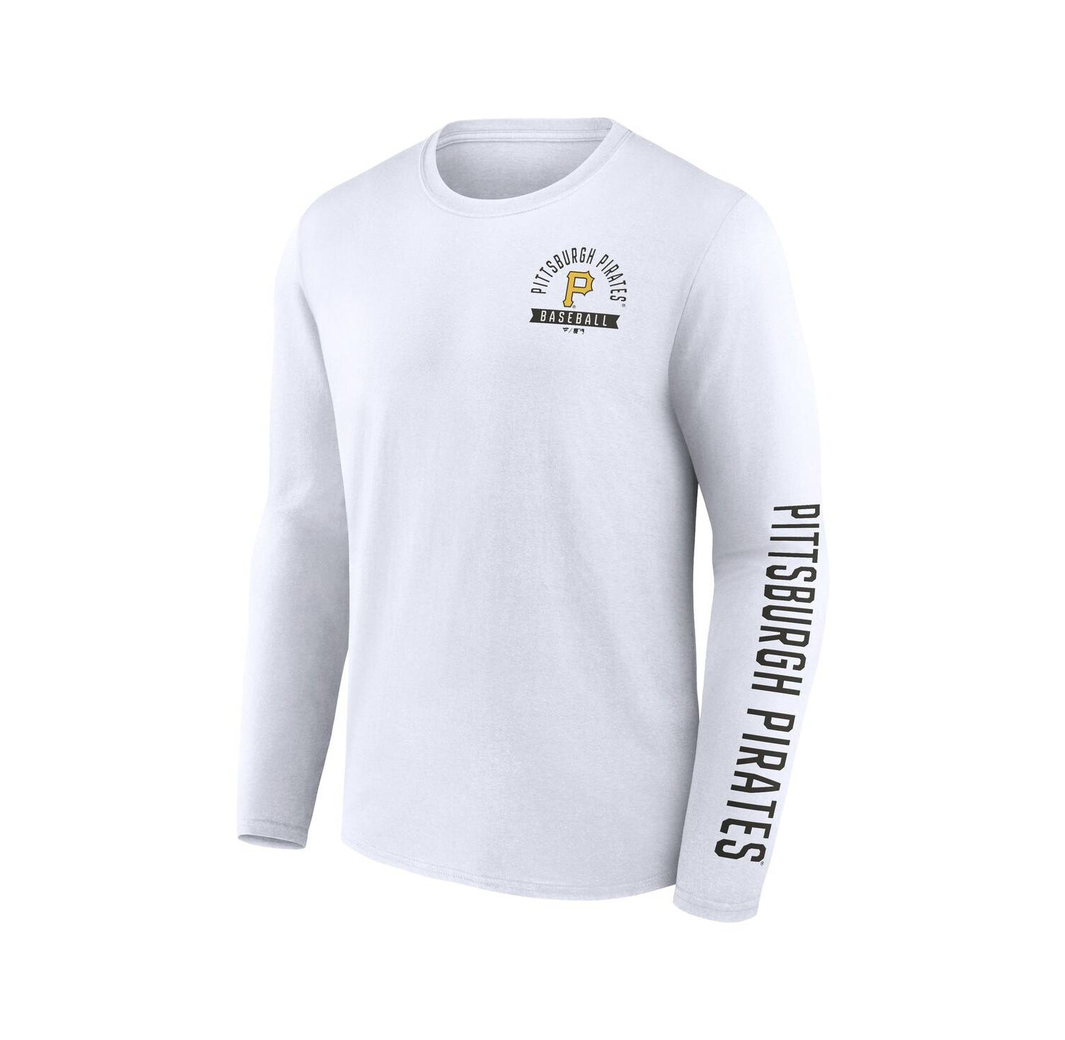 Men's White Pittsburgh Pirates Press Box Long Sleeve T-Shirt