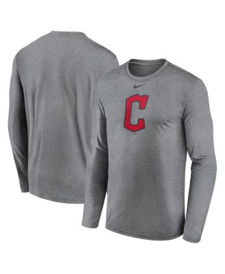 Nike - Men's Heather Gray Cleveland Guardians Logo Legend Long Sleeve T-Shirt