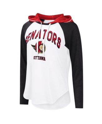 Women's White Ottawa Senators VIP Raglan Long Sleeve Hoodie T-Shirt