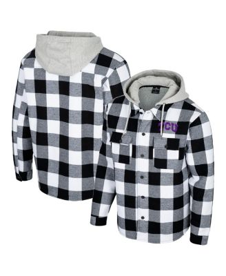 Colosseum - Men's Black/White TCU Horned Frogs Buffalo Plaid Full-Zip Jacket