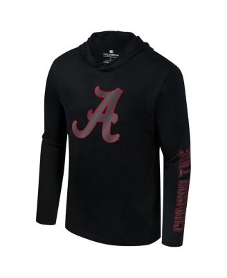 Men's Black Alabama Crimson Tide Color Pop Active Blend 2-Hit Long Sleeve Hooded T-Shirt
