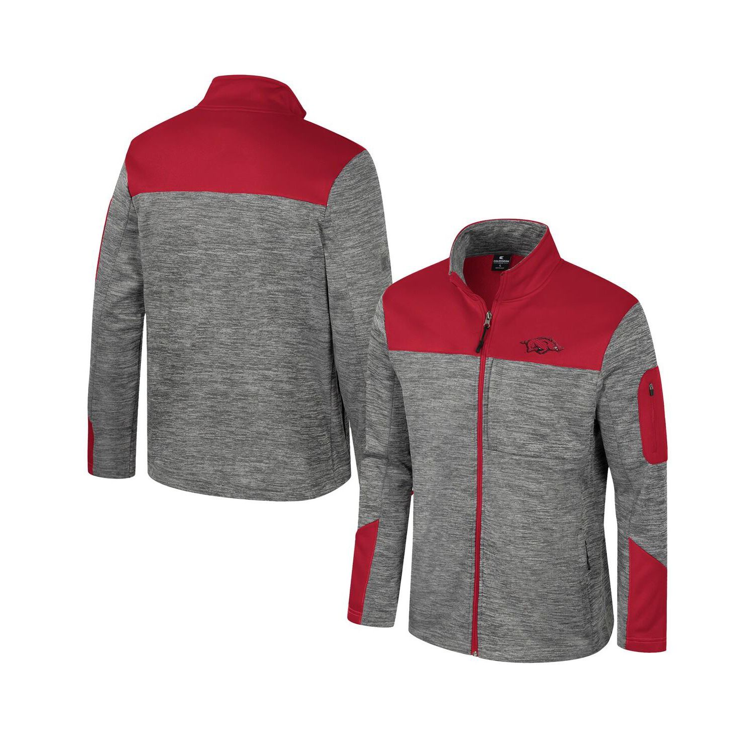 Men's Gray/Cardinal Arkansas Razorbacks Guard Full-Zip Jacket
