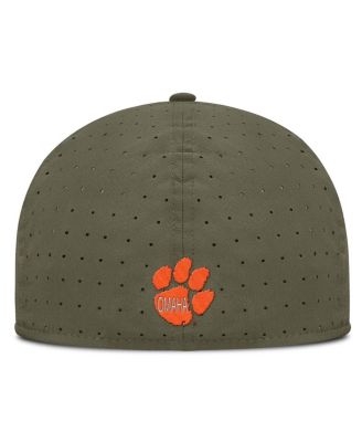 Men's Olive Clemson Tigers On-Field Dugout True Performance Fitted Hat