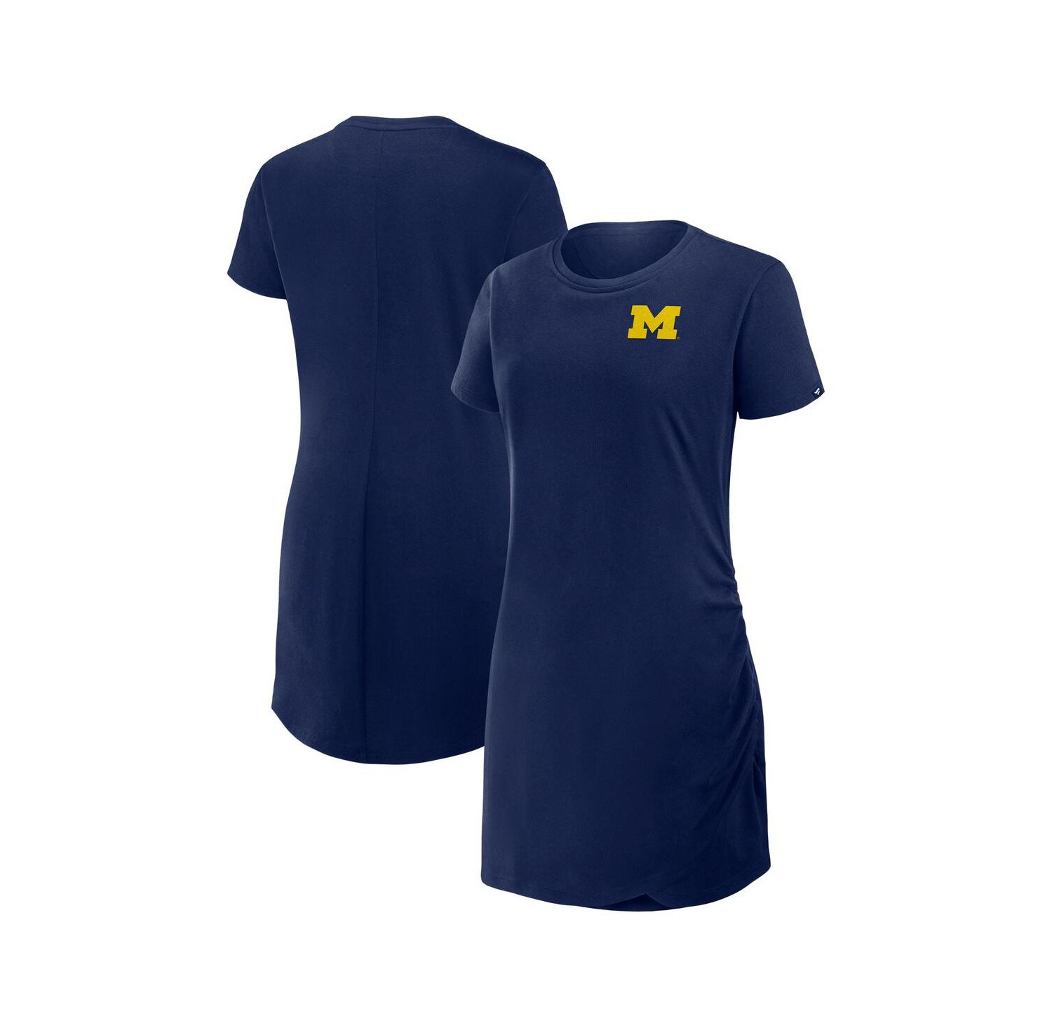 Women's Navy Michigan Wolverines Relaxed Fit Drape T-Shirt Dress