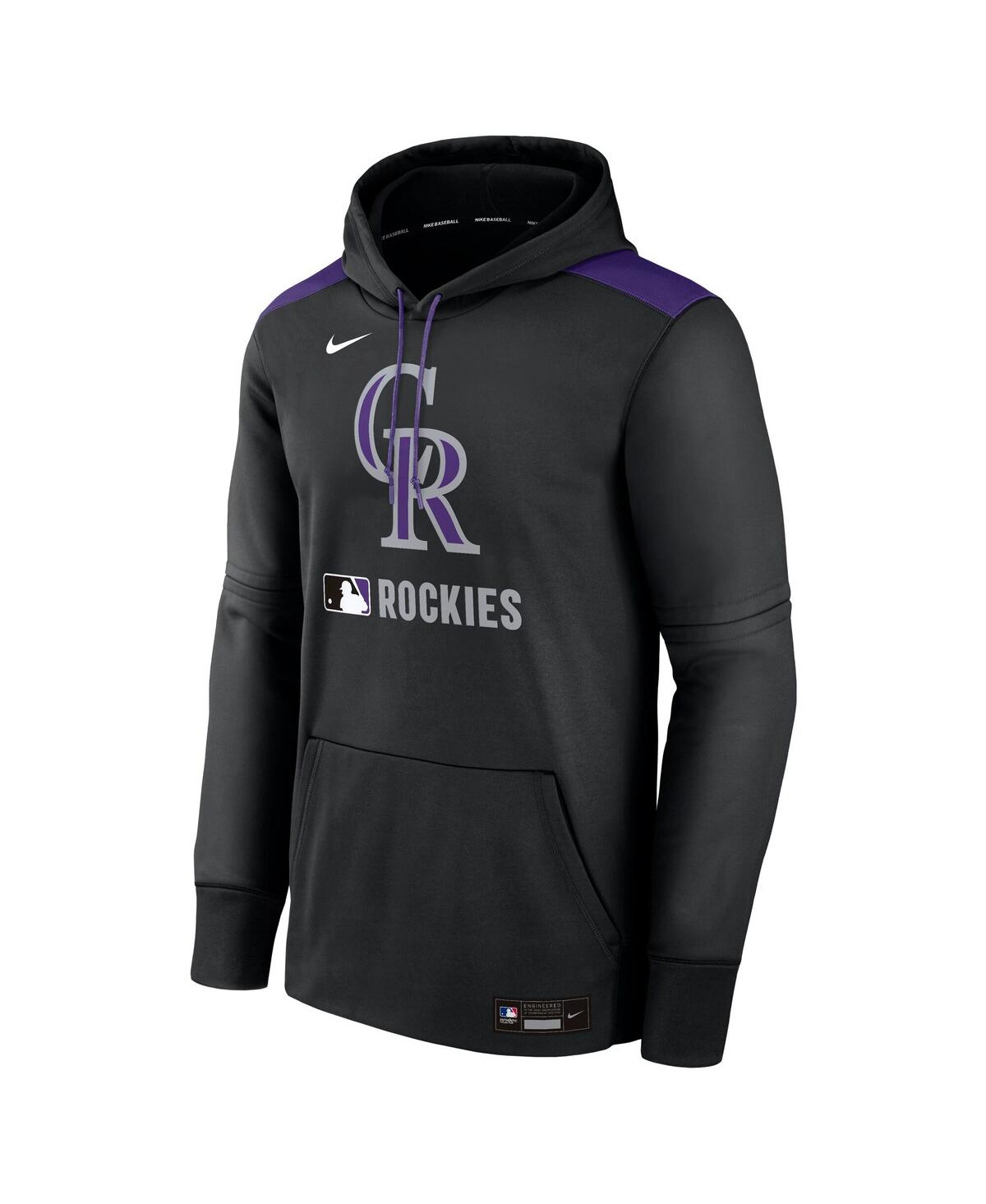 Nike Men's Black Colorado Rockies Authentic Collection Performance Pullover Hoodie In Black