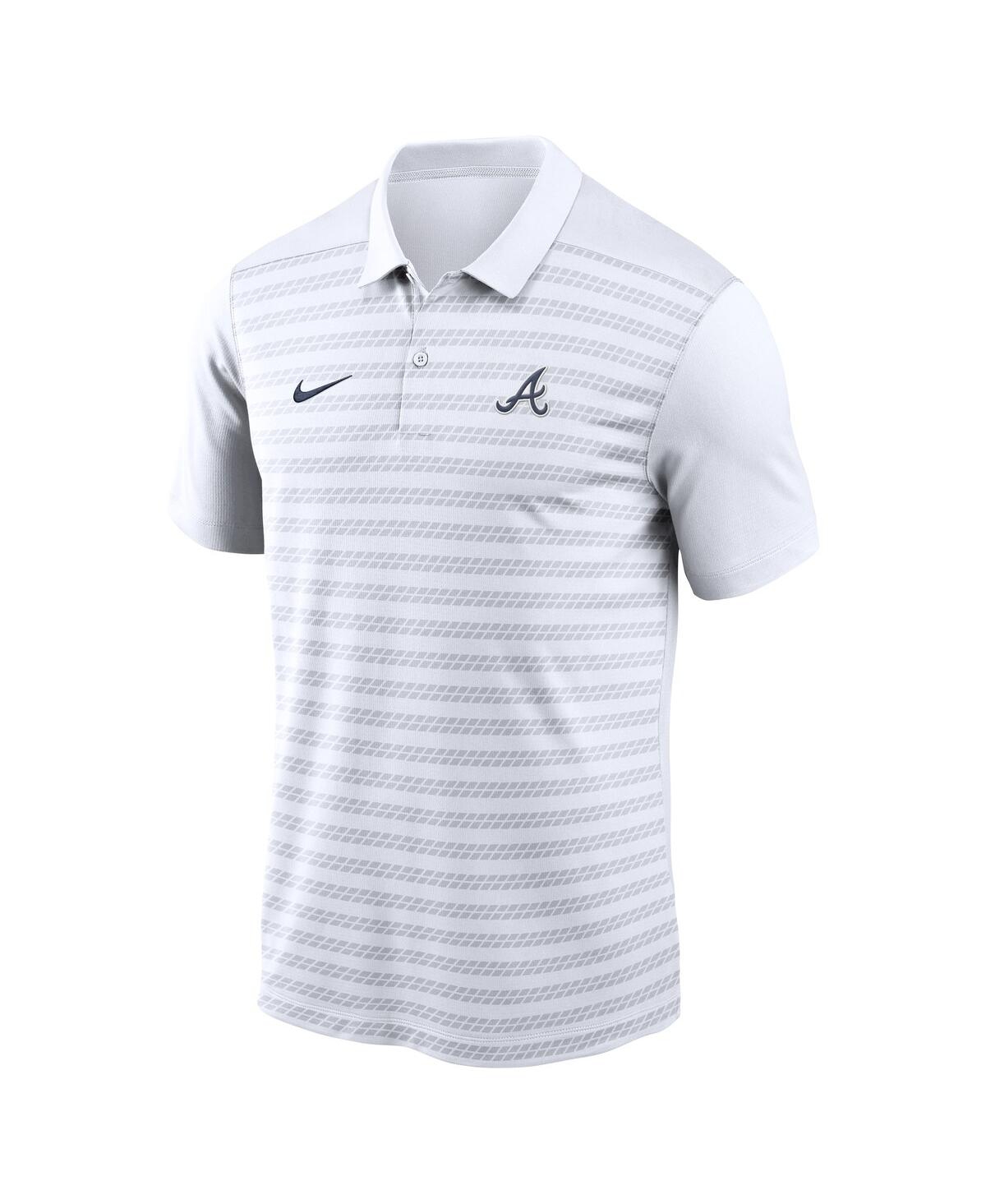 Nike Men's White Atlanta Braves Authentic Collection Victory Performance Polo Shirt In Gray
