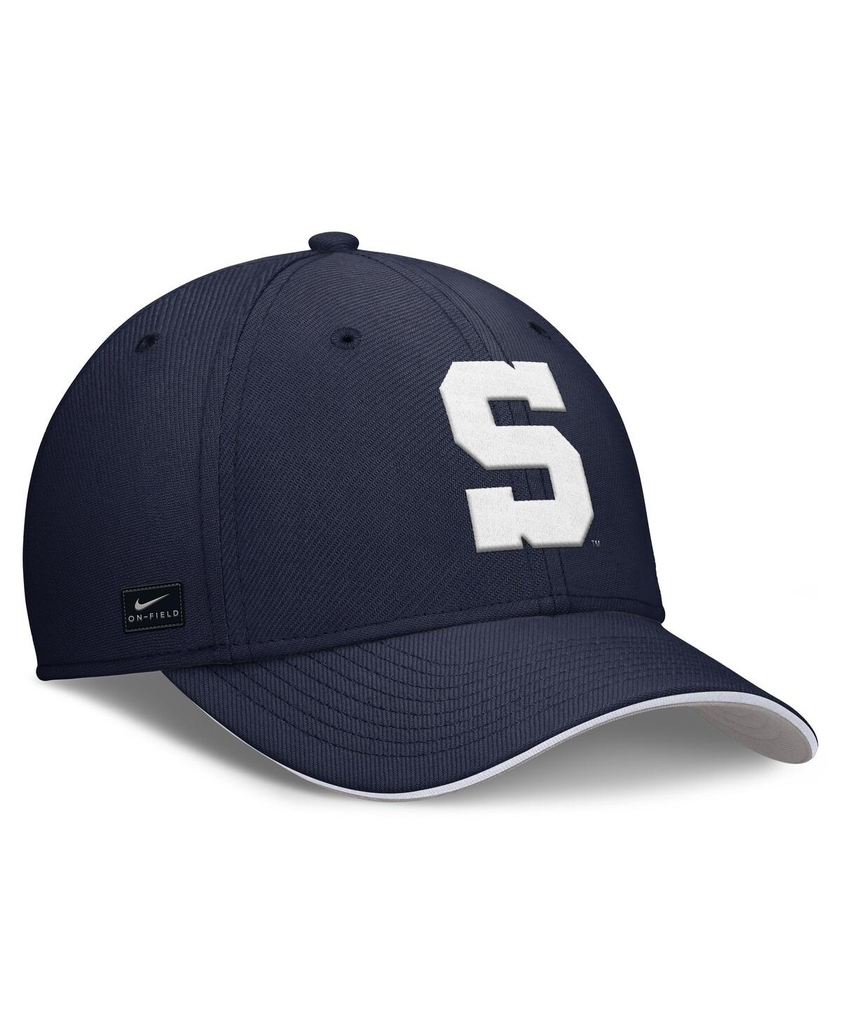 Nike Men's Navy Penn State Nittany Lions 2025 Dugout Coaches Rise Swoosh Performance Flex Hat
