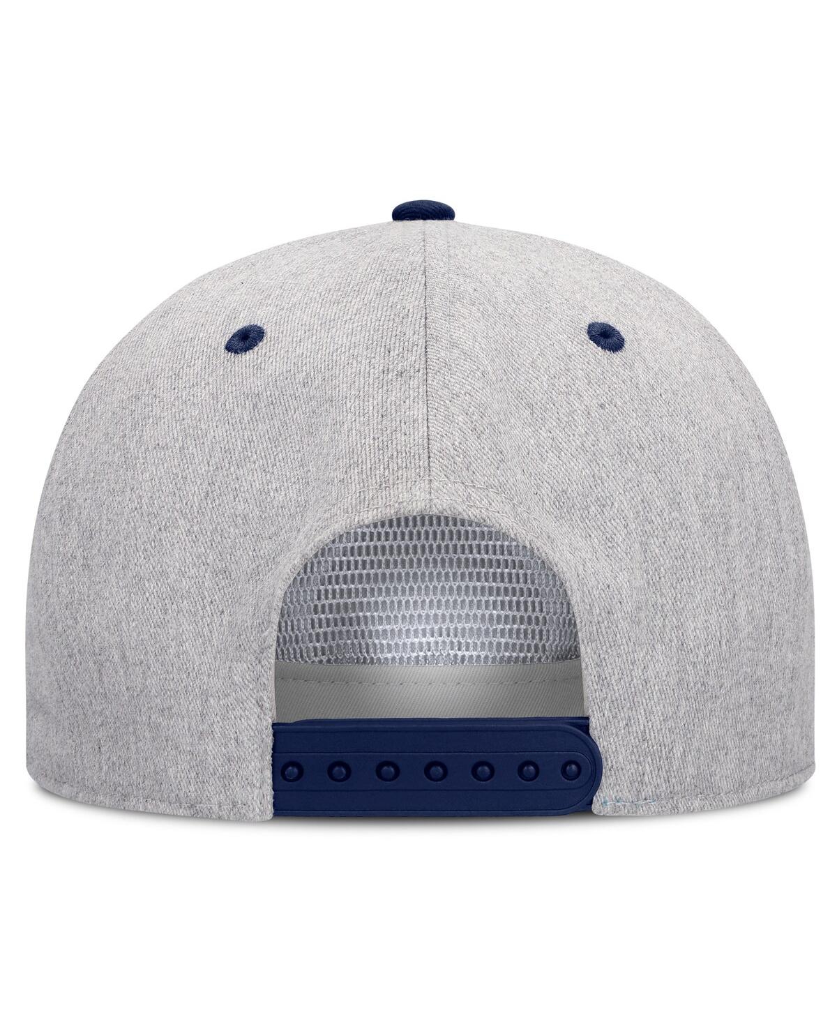 Fanatics Men's Heather Gray/navy Team Usa Eagle Snapback Hat In Heather Gray,navy