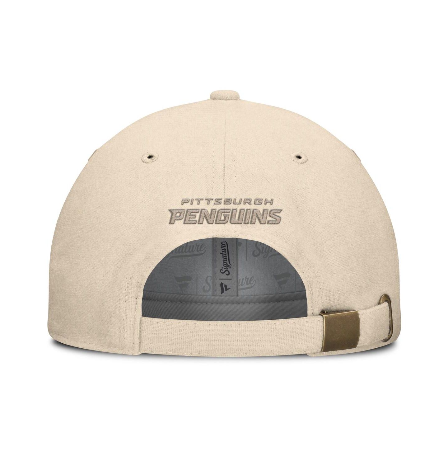 Мужская кепка Fanatics Tan Pittsburgh Penguins Front Office Canvas Adjustable Hat — фото 2