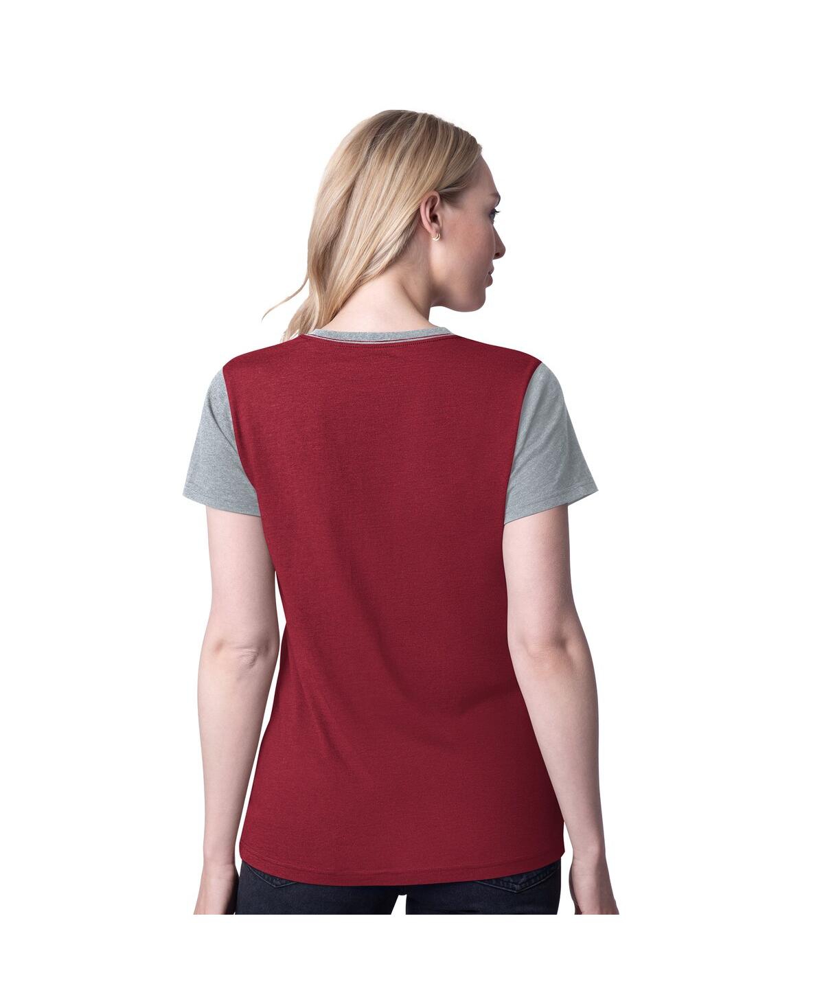 G-iii 4her By Carl Banks Women's Crimson Alabama Crimson Tide Racer Crewneck Ringer T-shirt In Crimson