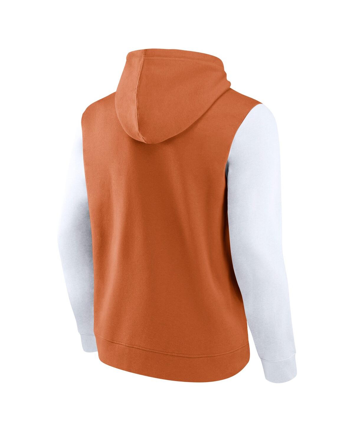 Fanatics Men's Texas Orange/white Texas Longhorns Outline Pullover Hoodie In Orange,white