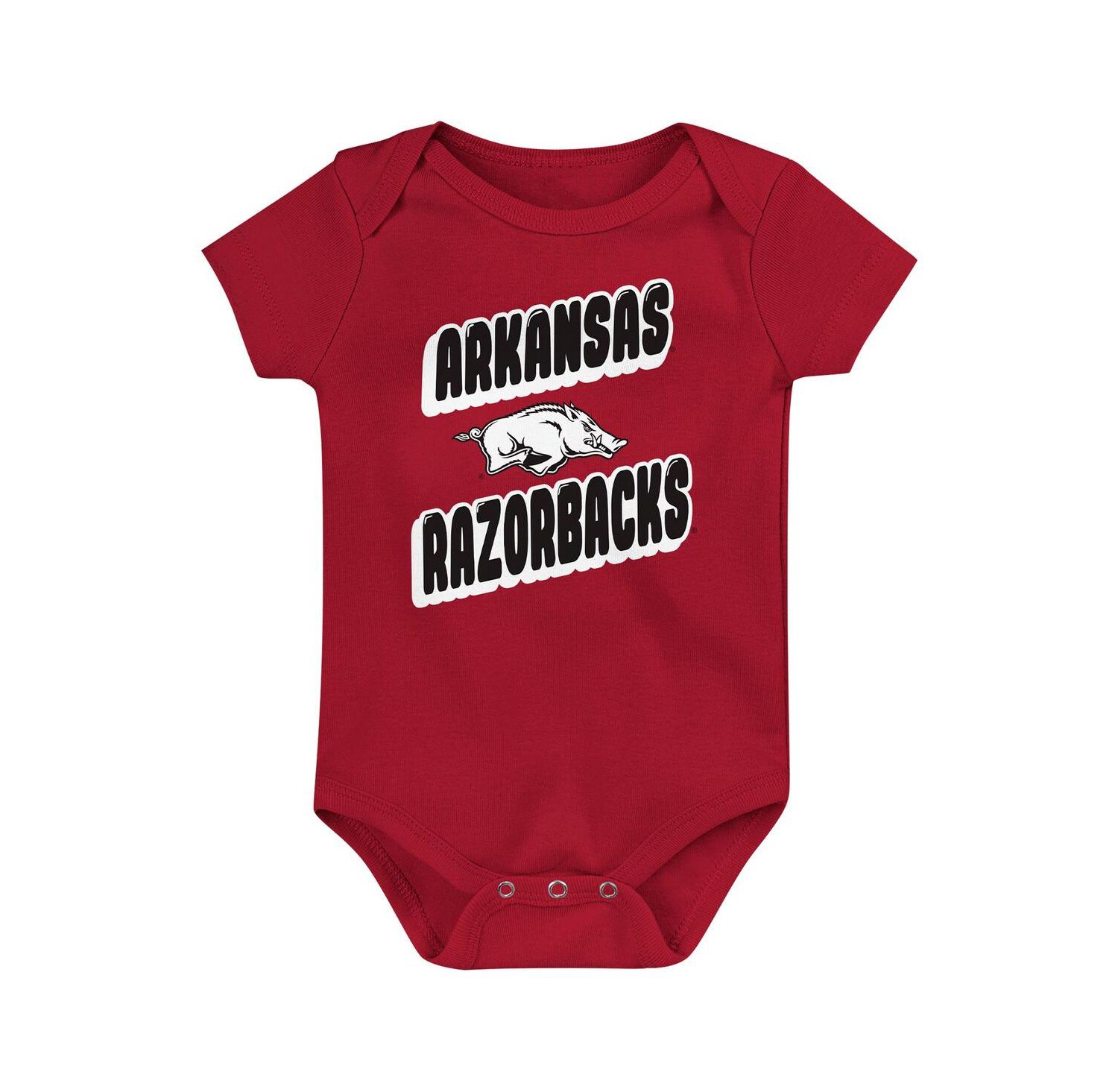 Newborn Cardinal Arkansas Razorbacks Sunday Comics Bodysuit 3-Pack