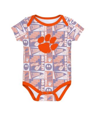 Newborn Orange Clemson Tigers Sunday Comics 3-Pack Bodysuit Set