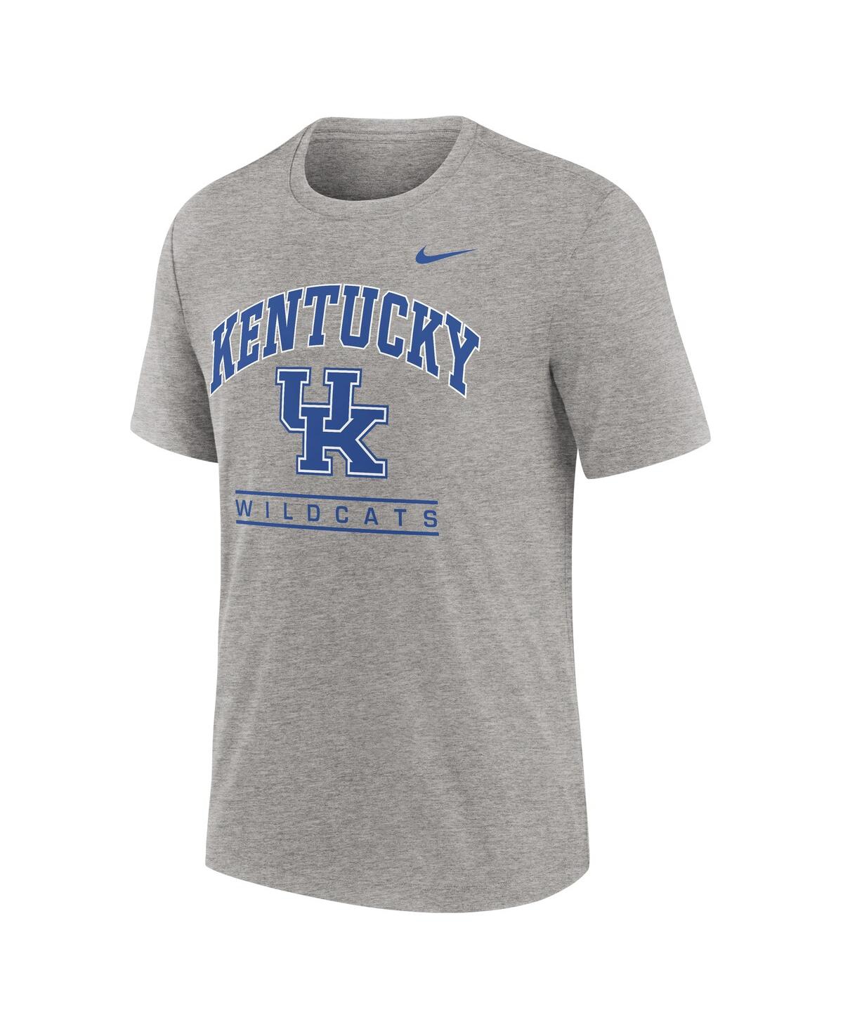 Nike Men's Heather Gray Kentucky Wildcats Arch Over Logo Tri-blend T-shirt In Gray