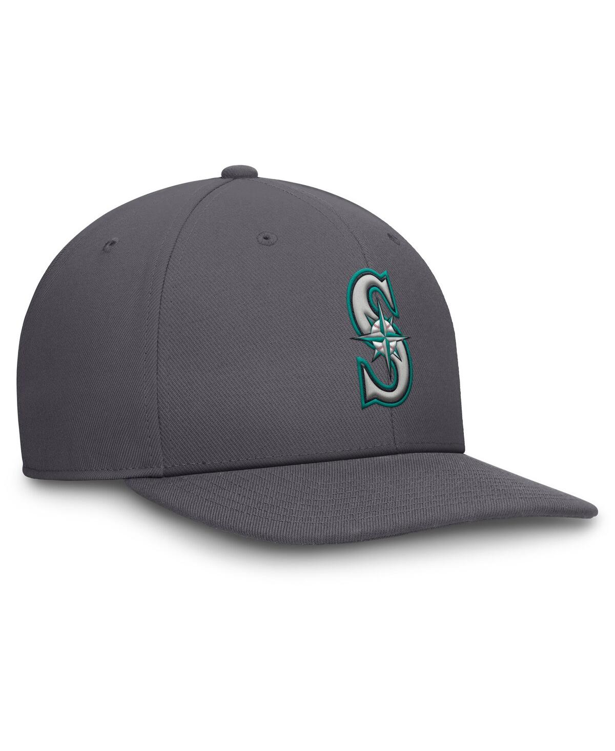 NIKE MEN'S GRAY SEATTLE MARINERS PRO PERFORMANCE SNAPBACK HAT