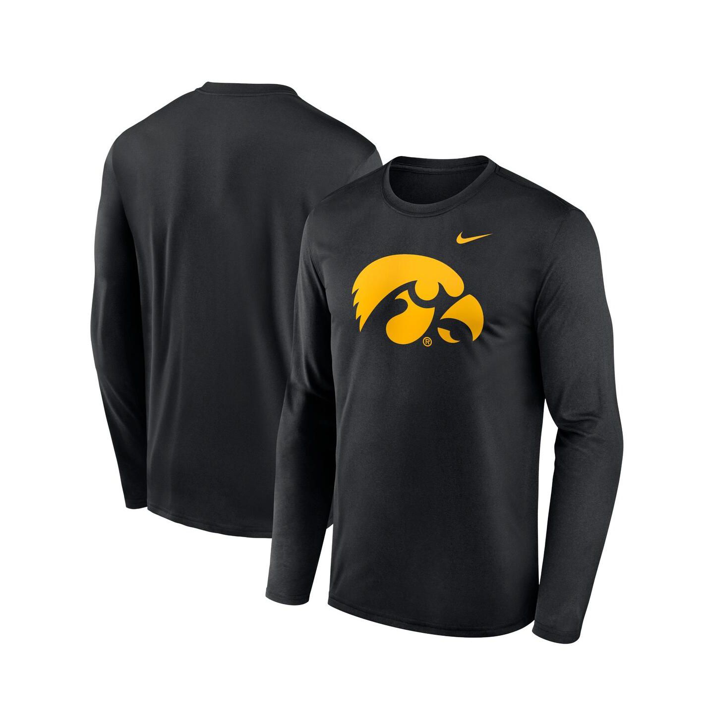 Мужская футболка Nike Black Iowa Hawkeyes Prime TimePrimary Legend Long Sleeve — фото 1