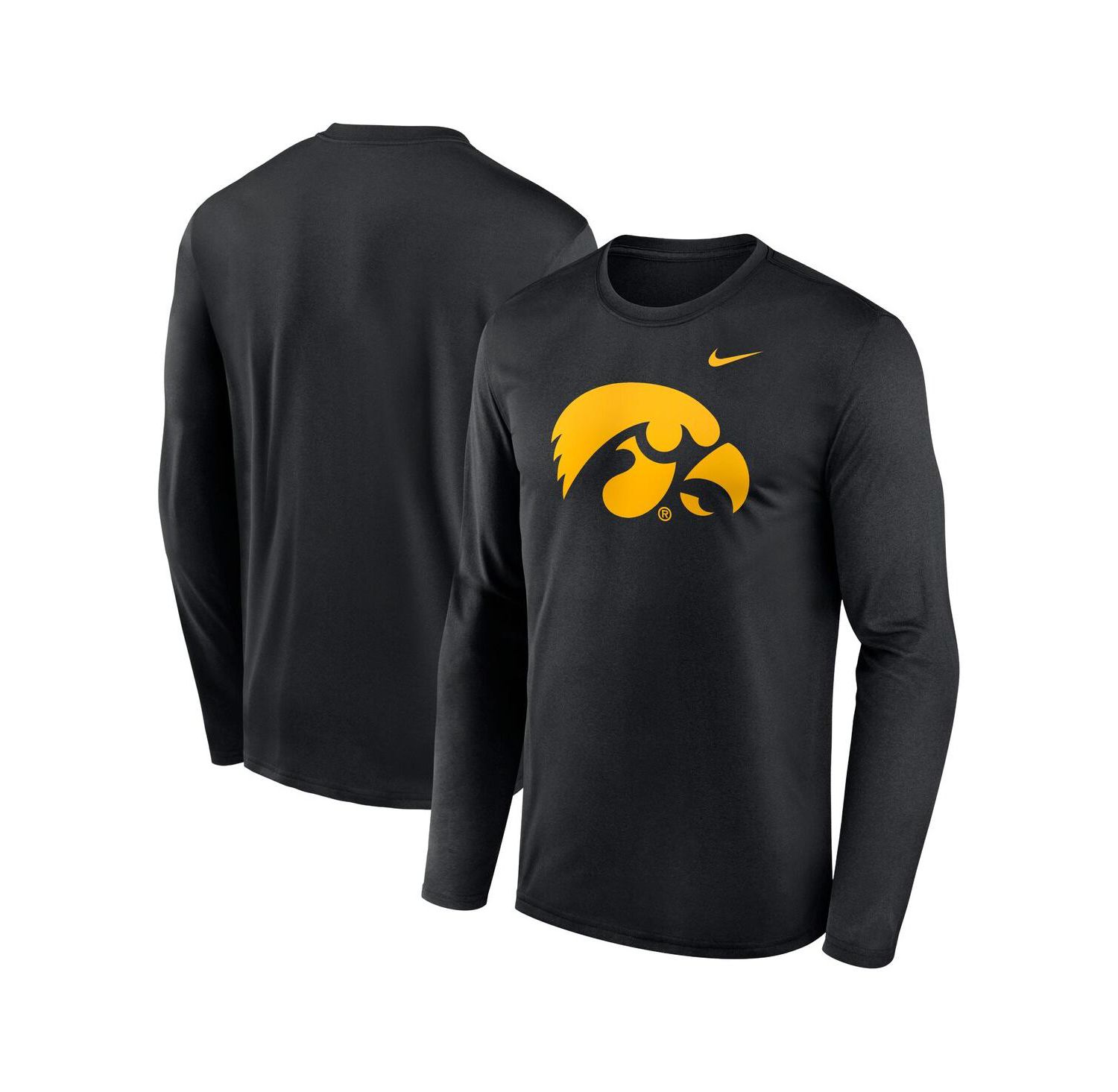 Men's Black Iowa Hawkeyes Prime TimePrimary Legend Long Sleeve T-Shirt