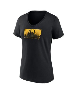 Women's Black Pittsburgh Pirates Yinz Ready V-Neck T-Shirt