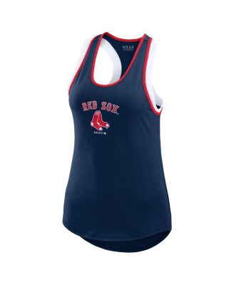 Women's Navy Boston Red Sox Color Block Racerback Tank Top