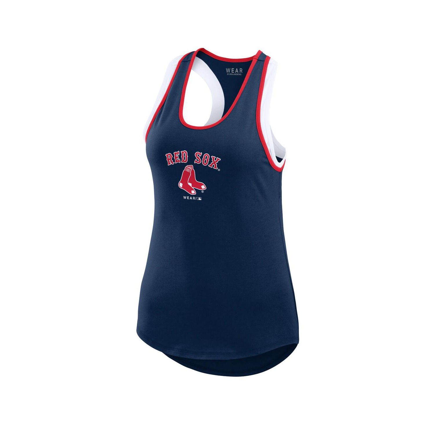 Women's Navy Boston Red Sox Color Block Racerback Tank Top