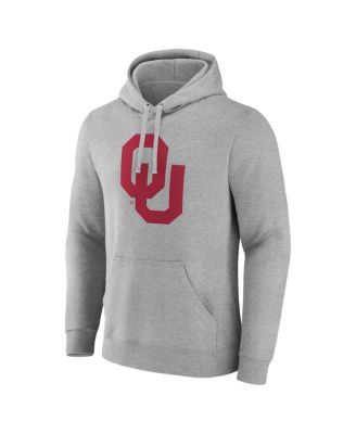 Men's Gray Oklahoma Sooners Primary Logo Pullover Hoodie