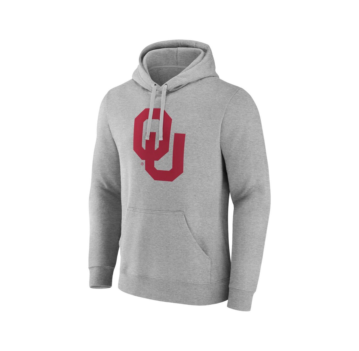 Men's Gray Oklahoma Sooners Primary Logo Pullover Hoodie