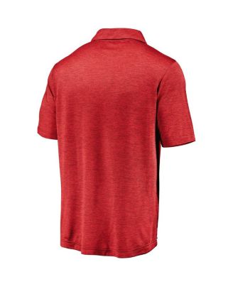 Men's Red Wisconsin Badgers Primary Logo Striated Polo Shirt