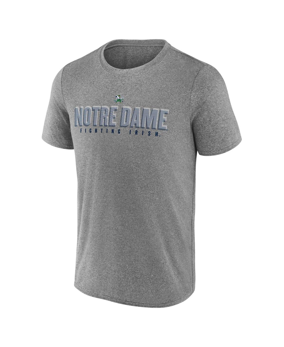 Fanatics Men's Heather Gray Notre Dame Fighting Irish Iconic Hardball T-shirt In Heather Gray