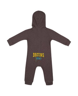 Baby Boys and Girls Charcoal UCLA Bruins Zando-Zan Waffle Full-Snap Hooded Romper