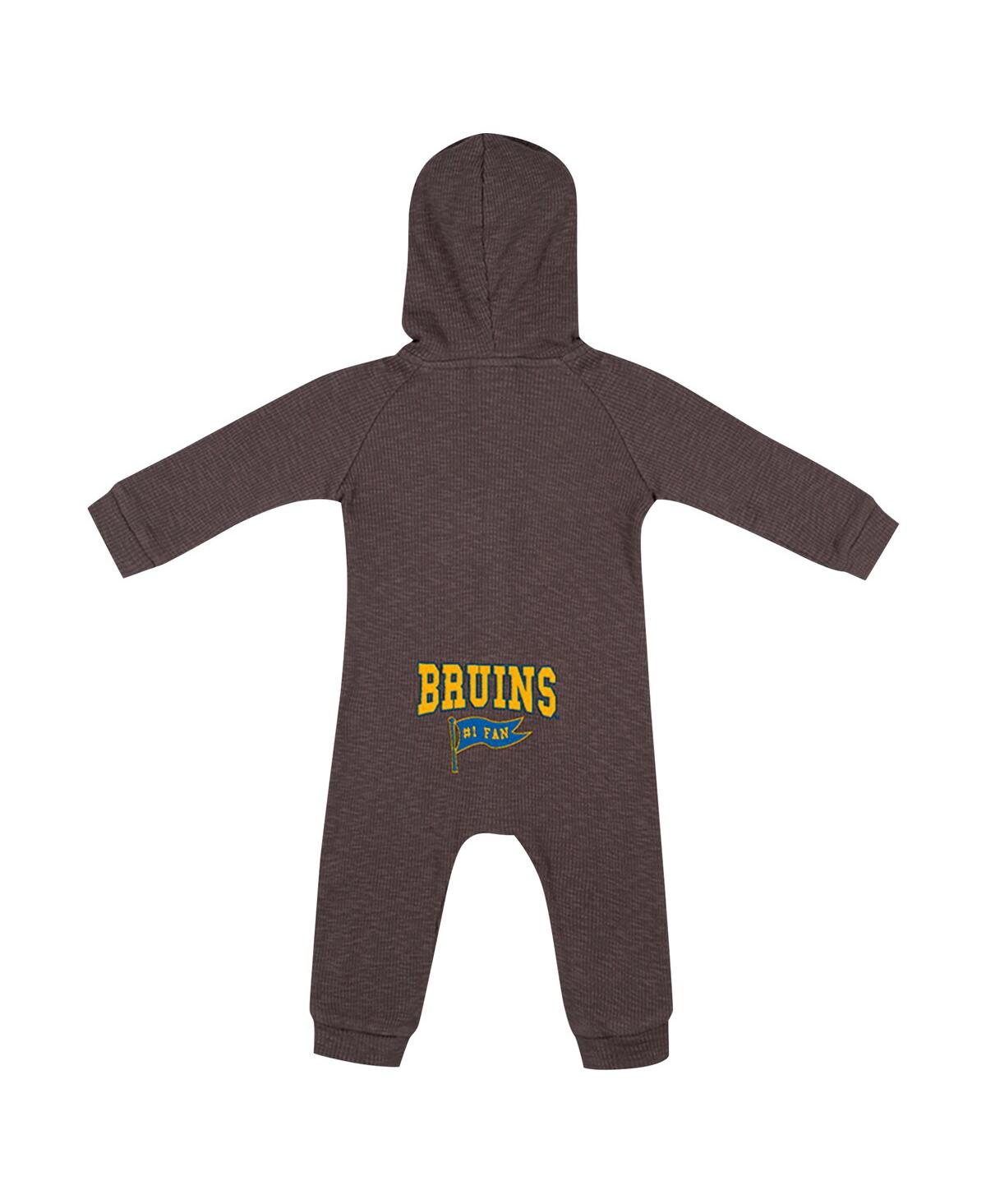 Colosseum Baby Boys And Girls Charcoal Ucla Bruins Zando-zan Waffle Full-snap Hooded Romper In Charcoal