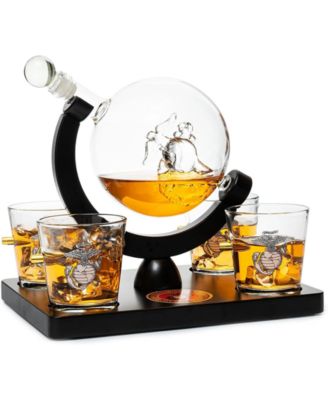 U.S. Marine Globe Whiskey Decanter Set