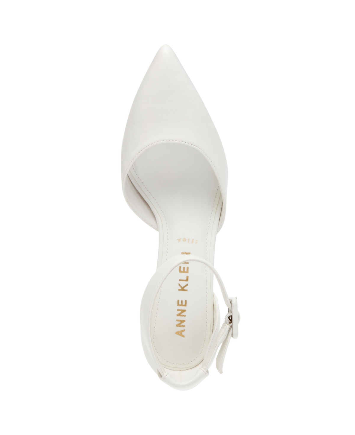 Anne Klein Fabulist Ankle Strap Pointed Toe Pump In White