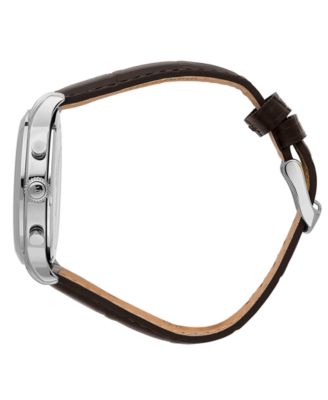 Men's Chronograph Brown Leather Watch, 42mm