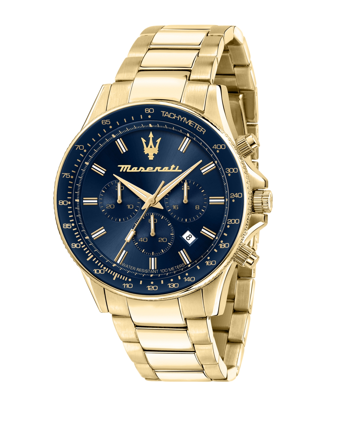 Men's Chronograph Gold Metal Band Watch, 44mm - Gold