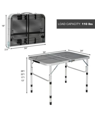 Folding Grill Table for Camping Lightweight Aluminum Metal Grill Stand Table