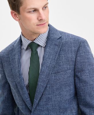 Men's Modern-Fit Textured Blue Sport Coat