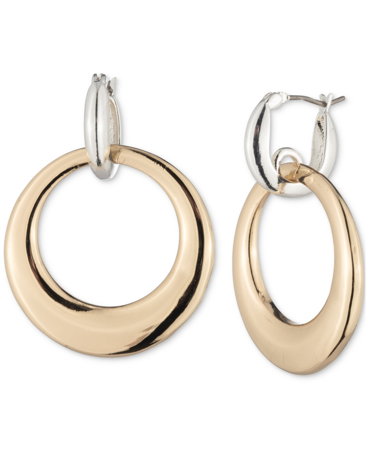 Two-Tone Doorknocker Earrings - Two-Tone