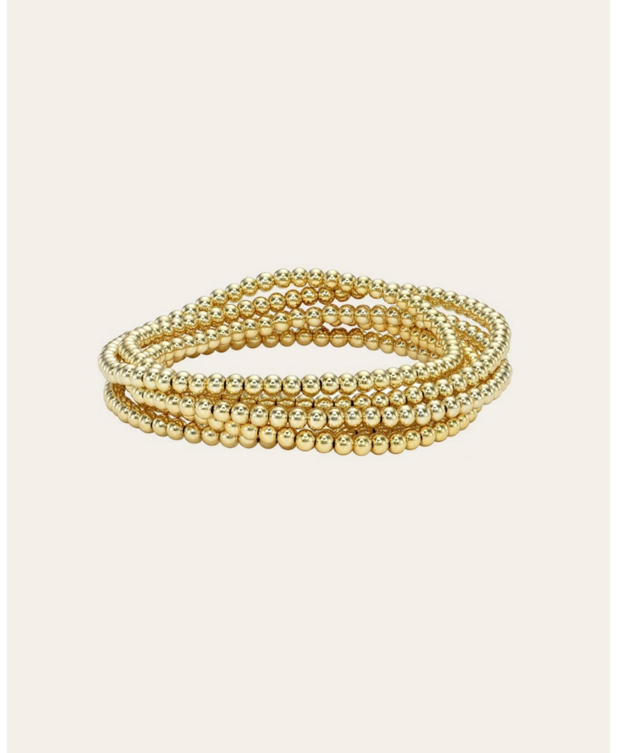 3mm Bead Bracelet Stack - Yellow gold vermeil