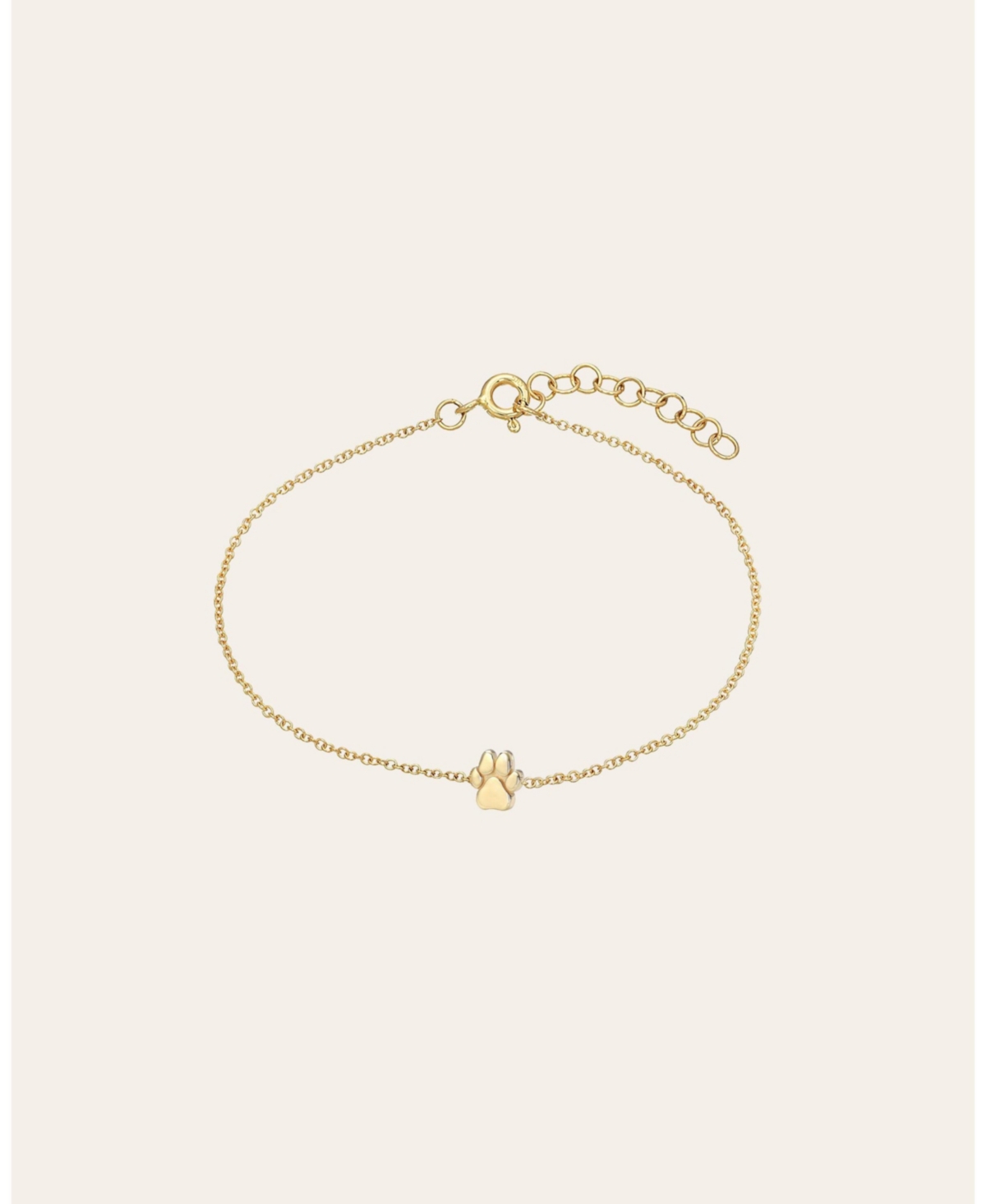 14k Gold Tiny Paw Bracelet - Yellow gold