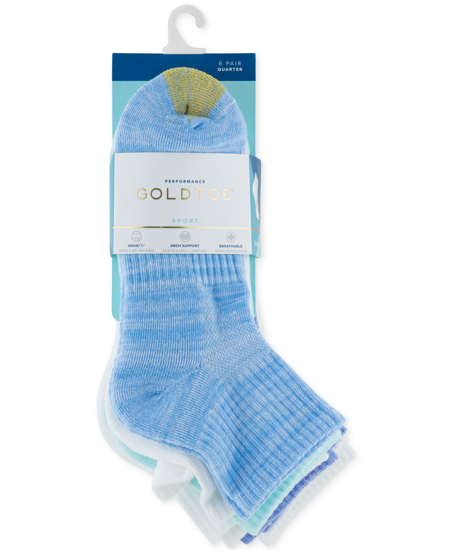 Women's 6-Pk. Sport Half-Cushion Quarter Socks 5825S5