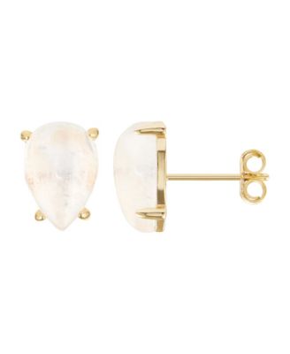 Moonstone Pear Cut Studs 14k gold vermeil