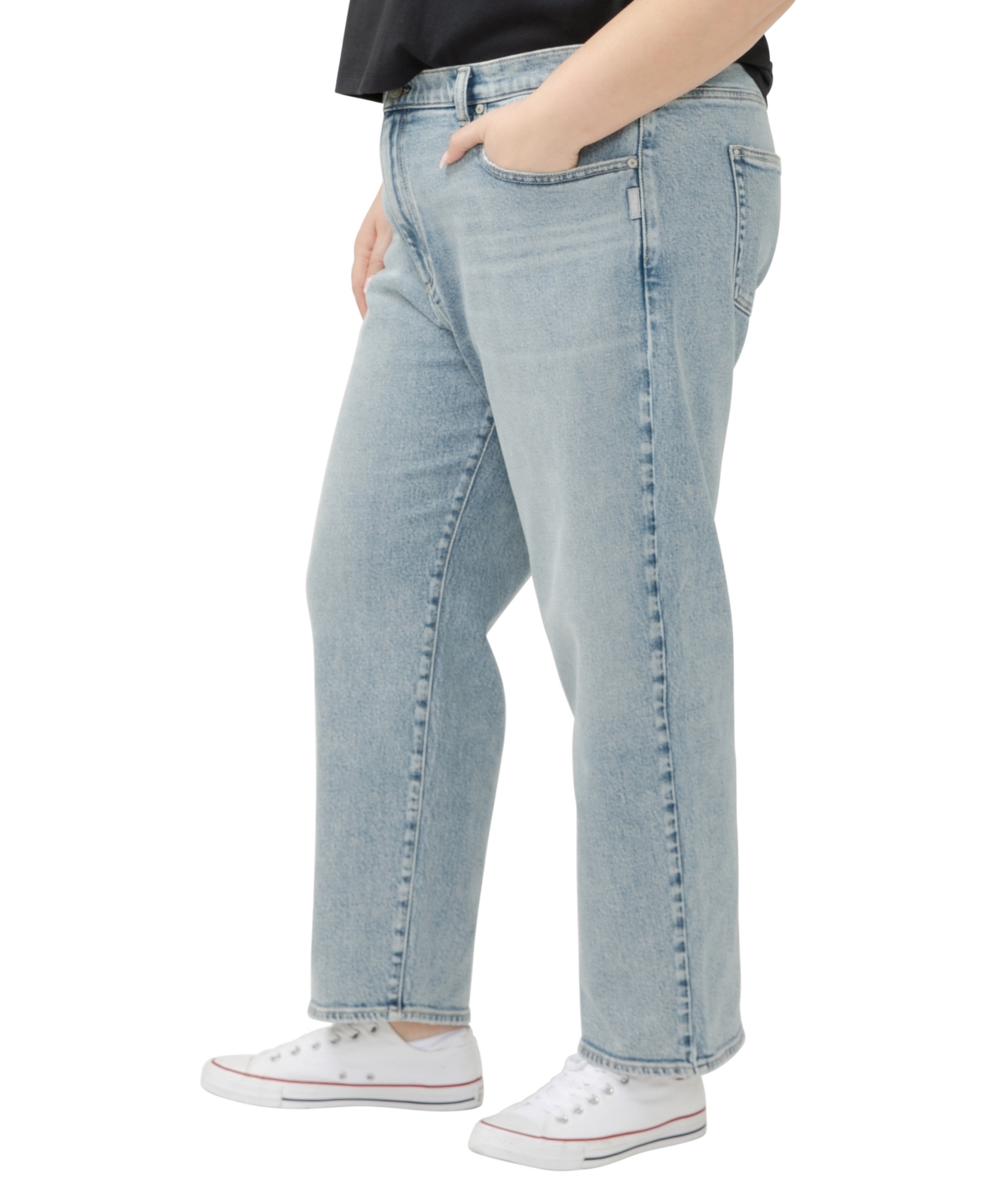 Shop Silver Jeans Co. Plus Size 90s High Rise Relaxed Straight Leg Jeans