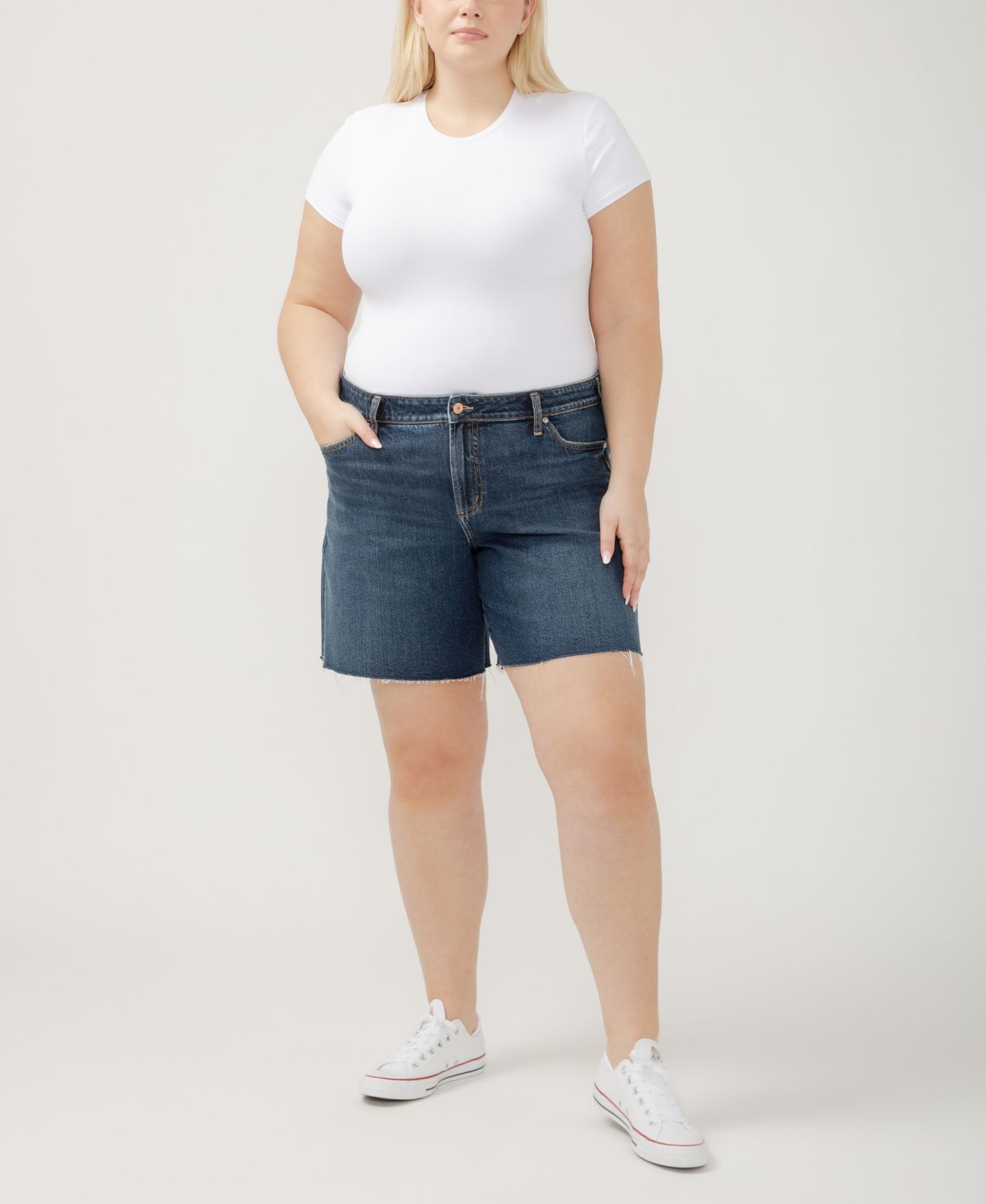 Женские шорты Silver Jeans Co. Plus Size Suki Mid Rise Curvy Fit, цвет: Brooks — фото 5