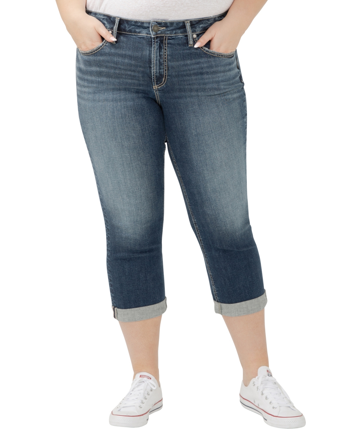 Plus Size Suki Mid Rise Curvy Fit Capri Jeans - Ballot