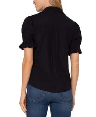 Petite Puffed-Sleeve Top